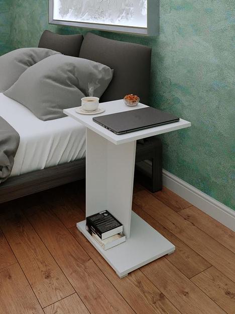 Столик журнальный Wood&Stone «Астион» белый 41.5×41.5×60 см фото 1