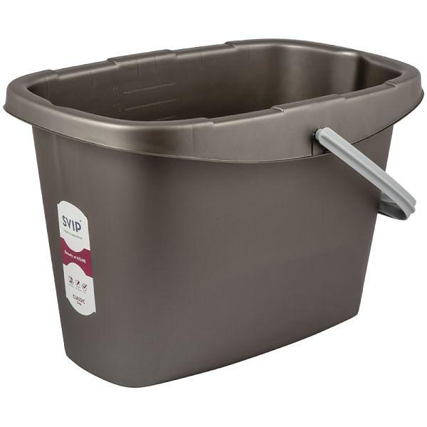 Ведро пластиковое Spin&Clean "Классика" прямоугольное, антрацит, 13 л, 274489 фото 1