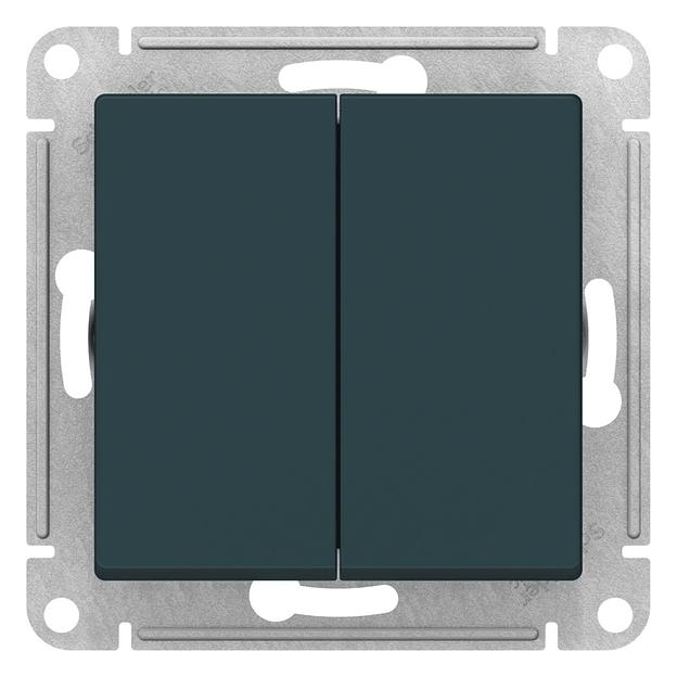 Переключатель ATLASDESIGN 2-клавишный переключатель, перекрестный, 2 x сх. 7, 10АХ, механизм, ИЗУМРУД фото 1