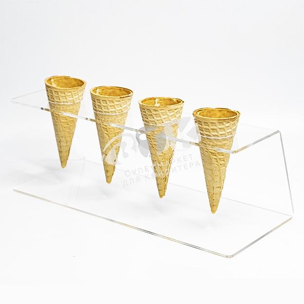 Подставка для рожков 4 ячейки оргстекло фото 1