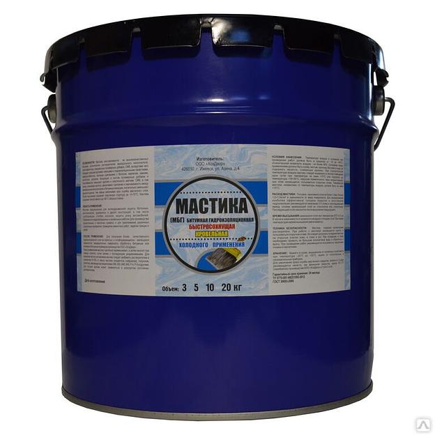Мастика битумная МБГ быстросохнущая 16кг фото 1