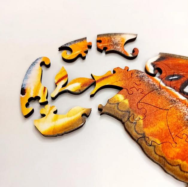 Деревянные пазлы «Павлиногазка атлас» M 40×20 см 194 детали фото 4