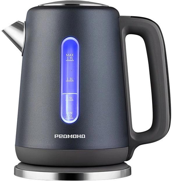 Чайник электрический Redmond KM238 1.7л. 2200Вт серо-голубой корпус: стекло фото 1