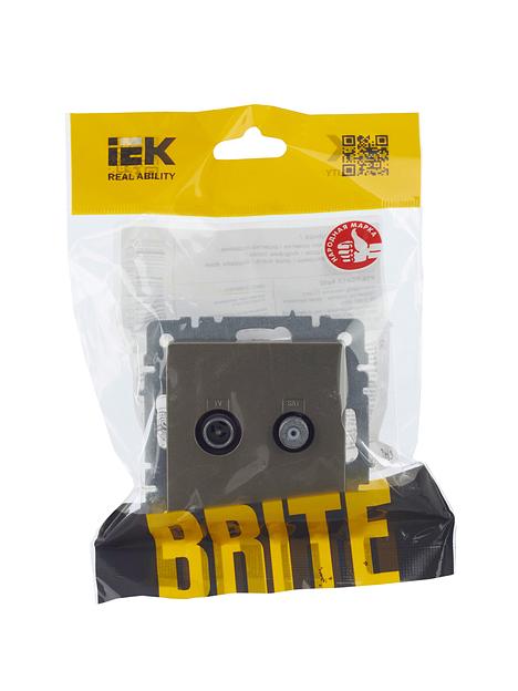 IEK BR-AF20-O-K37 BRITE Роз. двойная TV+SAT РТВ/РСп12-БрШ шамп. фото 7