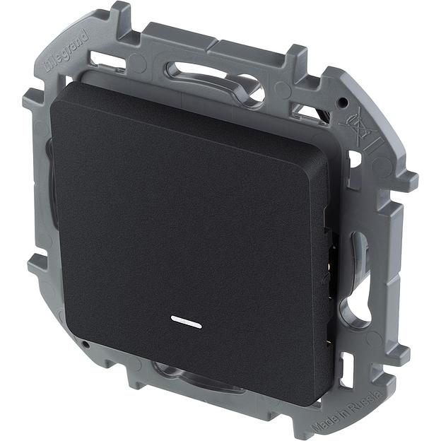 Legrand 673613 Выключатель одноклавишный с подсветкой/индикацией - INSPIRIA - 10 AX - 250 В~ - антрацит фото 3