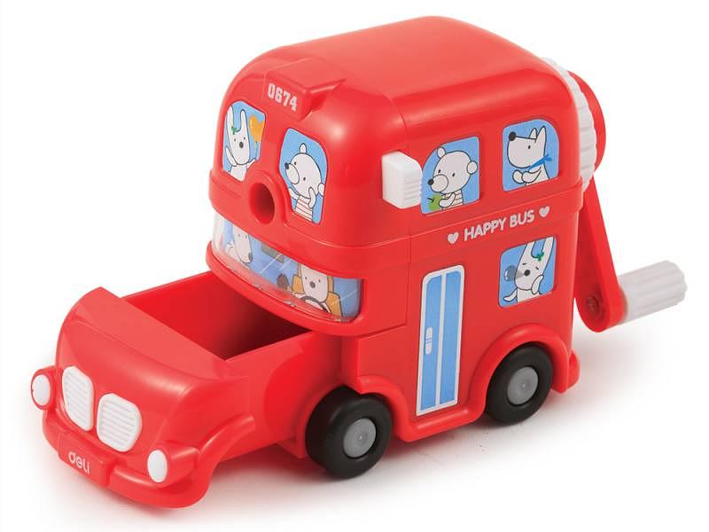 Точилка для карандашей механическая Deli BUS E0674 1 отверстие пластик ассорти коробка фото 3