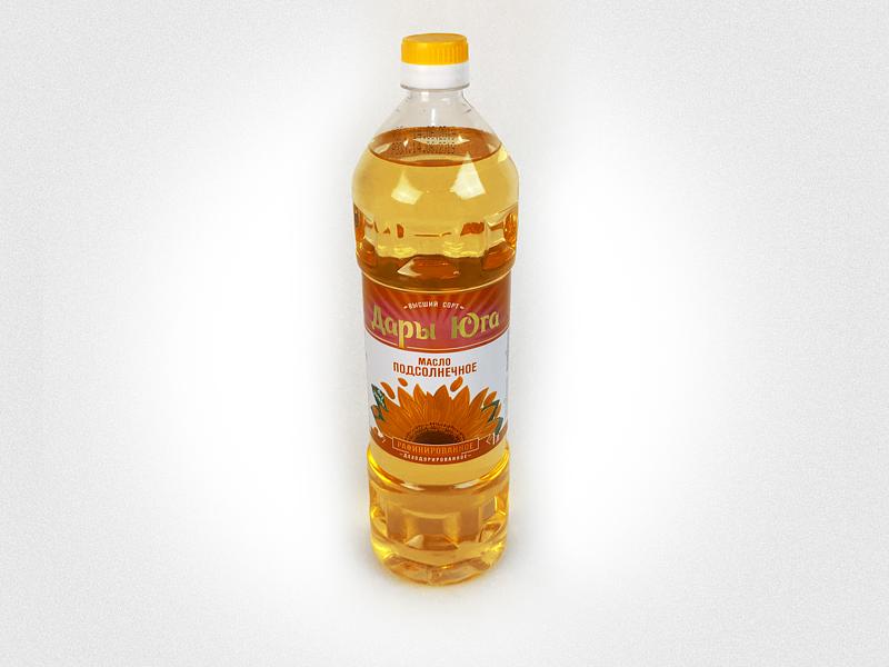 Масло подсолнечное рафинированное дезодорированное вымороженное «Дары Юга», 1 л, опт фото 1