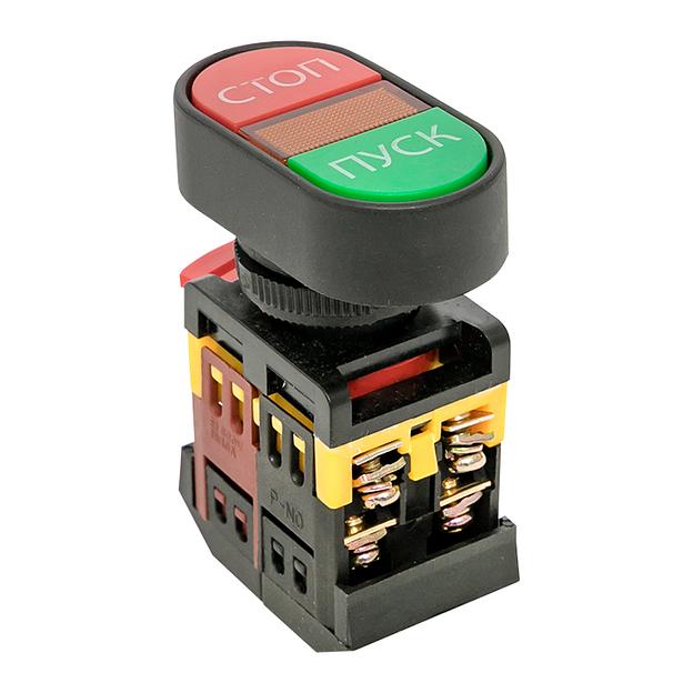 Кнопка АРВВ-22N "Пуск-стоп" овал. 220В NO+NC EKF pbn-apbb-o фото 1