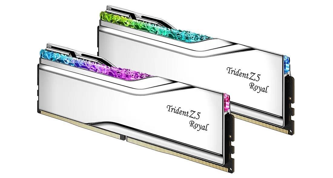 Модуль памяти G.SKILL TRIDENT Z5 ROYAL RGB 32GB 6400МГц DDR5 CL32 DIMM (Kit of 2x16GB) 1.4V XMP 3.0, Silver фото 1