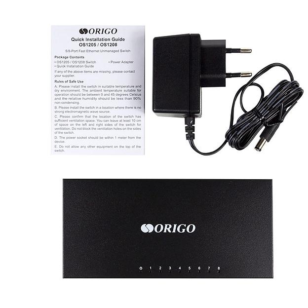 ORIGO OS1208/A1A Неуправляемый коммутатор 8x100Base-TX, корпус металл фото 5
