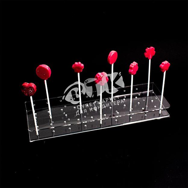 Подставка для кейкпопсов 350х12х35 мм на 38 шт прозрачная фото 1