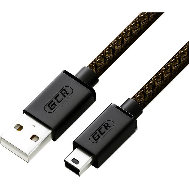 GCR Кабель PROF 1.0m USB 2.0, AM/mini 5P, черно-прозрачный, 28/24 AWG, экран, армированный, морозостойкий, GCR-51197 Greenconnect GCR-51197 фото 1