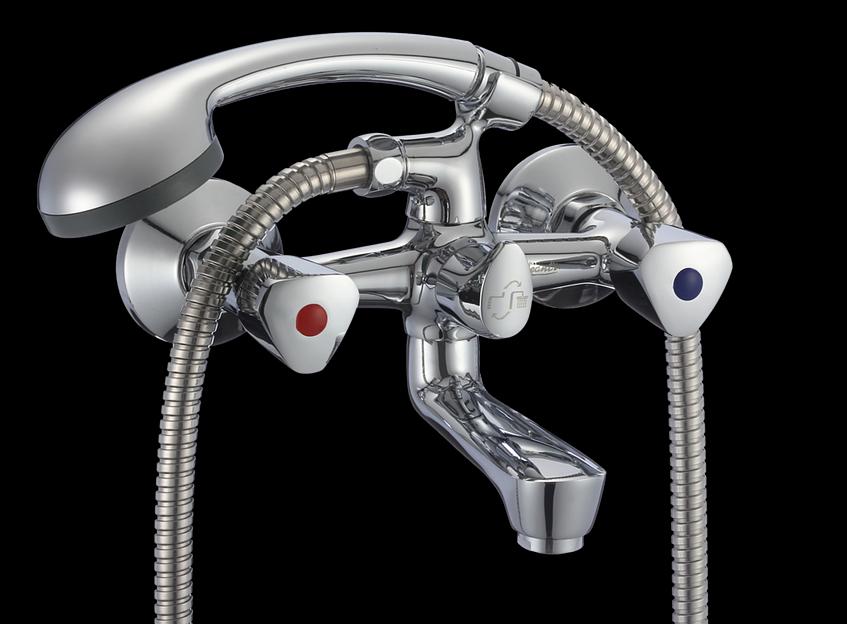 Смеситель ванно-душевой двуручный "Eleanti" с хромированной лейкой фото 1