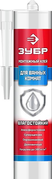 ЗУБР 300 мл, белый, влагостойкий монтажный клей (41335) фото 1