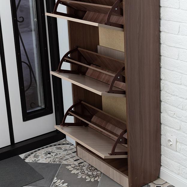 Обувница напольная Ясень шимо светлый/тёмный опт фото 1