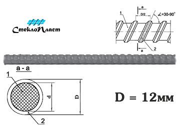 Стеклопластиковая арматура 12мм АКС-12 ТУ ОПТ фото 1