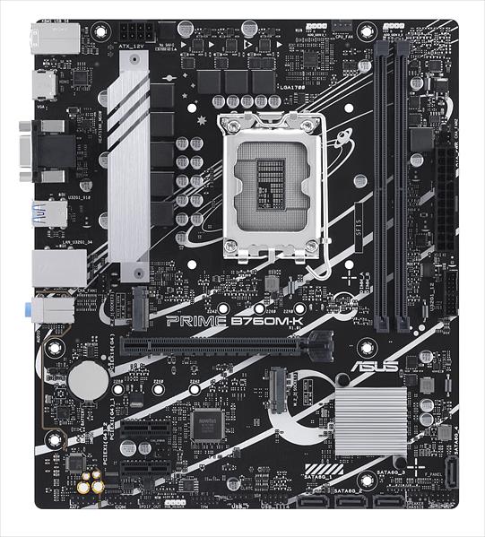 Материнская плата ASUS PRIME B760M-K, LGA1700, B760, 2*DDR5, HDMI+VGA, 4xSATA3 + RAID, 2xM2, Audio, Gb LAN, USB 3.2, USB 2.0, mATX; 90MB1FI0-M0EAY0 (PRIME B760M-K) фото 1