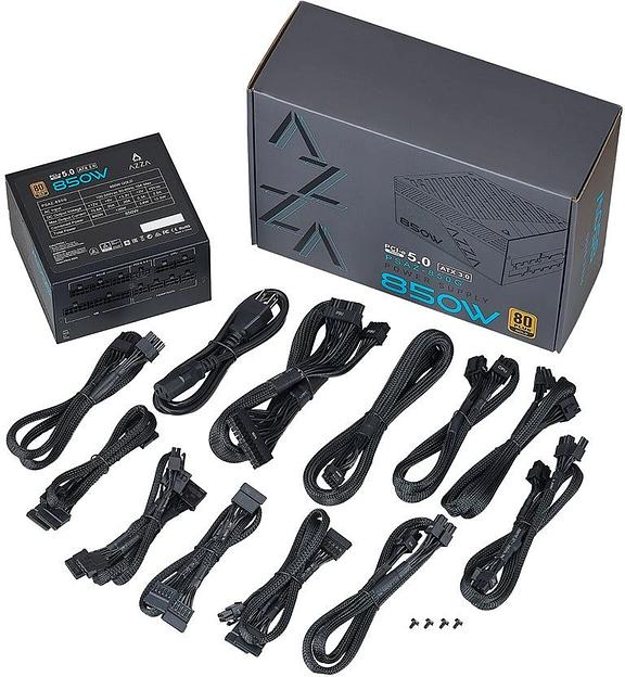 Блок питания Azza ATX 850W PSAZ-850G 80+ gold 24pin APFC 120mm fan 9xSATA Cab Manag RTL фото 4