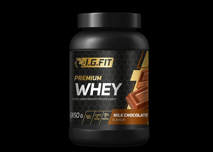 Протеин сывороточный WHEY I.G.FIT со вкусом молочный шоколад, 950 гр фото 1