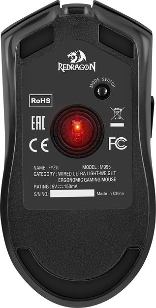 Игровая мышь REDRAGON FYZU чёрная (USB, Pixart P3395, Huano, 6 кн., 26000 Dpi, RGB подсветка) фото 2
