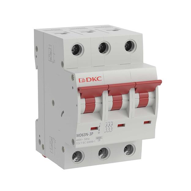Выключатель автоматический трёхполюсный 50А C MD63N-3PC50 6кА фото 1
