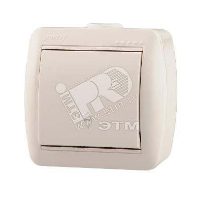 Выключатель одноклавишный, проходной, белый фото 1