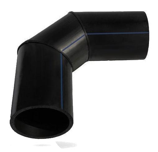 Отвод сварной 3-х сегментный 250 90 гр ПЭ100 SDR26 фото 1