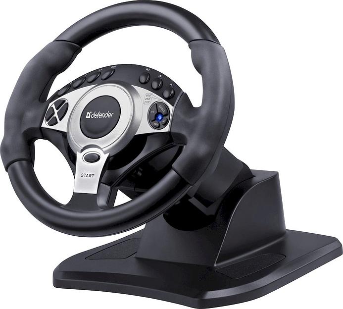 Игровой руль DEFENDER (64066) Glazer черный фото 3