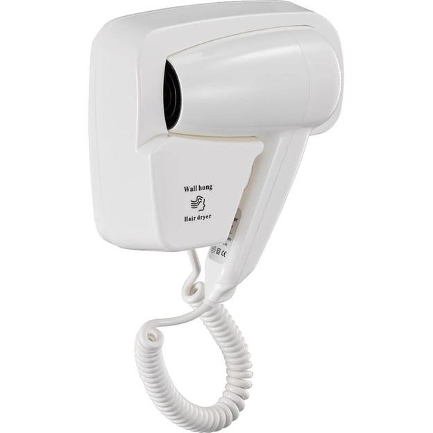 Фен для волос настенный "Puff-1200", белый, 1,2 кВт, 18х10х24,5 см фото 1