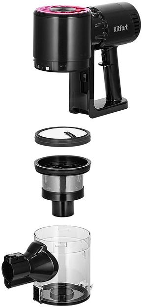 Пылесос Kitfort КТ-5291 300Вт черный/розовый фото 5