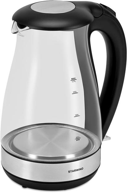 Чайник электрический Starwind SKP3039 1.7л. 2200Вт черный (корпус: стекло) фото 7