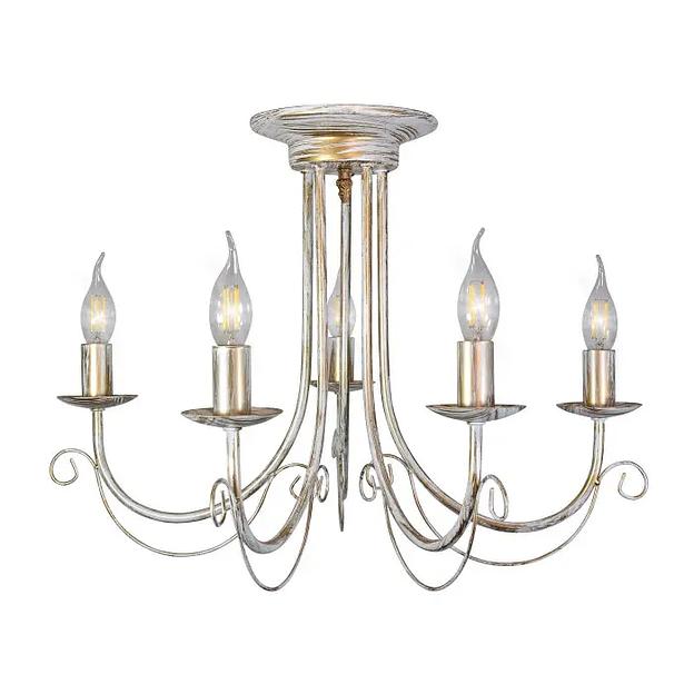 Люстра потолочная 5 ламп белое золото ОПТ фото 1