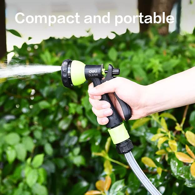Пистолет-распылитель поливочный Deli DL8758 7 режимов распыления, диаметр шланга 3/4", пластиковый корпус фото 4