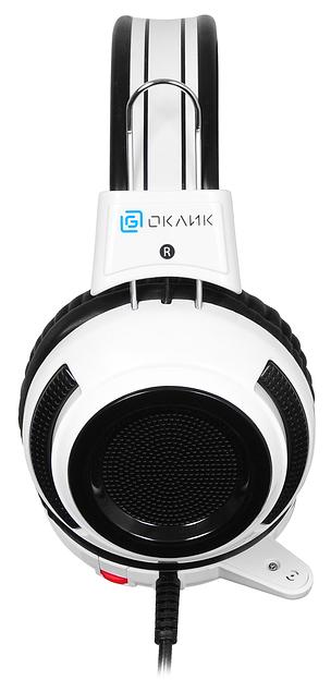 Наушники с микрофоном Оклик HS-G300 ARMAGEDDON белый/черный 2.3м мониторные оголовье (361558) фото 3