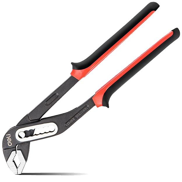 Переставные клещи усиленные Deli DL2608Z сталь Cr-V, 200мм, раскрытие до 50мм, 7-ми ступенчатая регулировка, прорезиненная рукоять фото 1