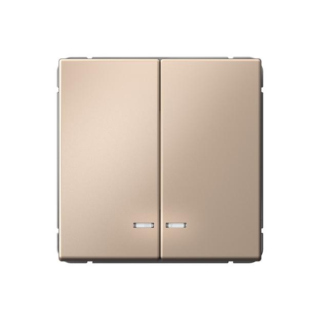 ARTGALLERY 2-клавишный выключатель с подсветкой, сх.5а, 10АХ, механизм, песочный фото 1