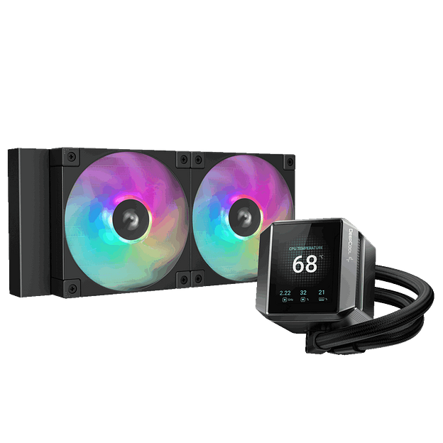 Система водяного охлаждения Deepcool Mystique 240 ARGB Soc-AM5/AM4/1151/1200/1700 черный 4-pin 36.49dB Al LCD 1543gr Ret (R-LX550-BKADSNC-G-1) фото 1