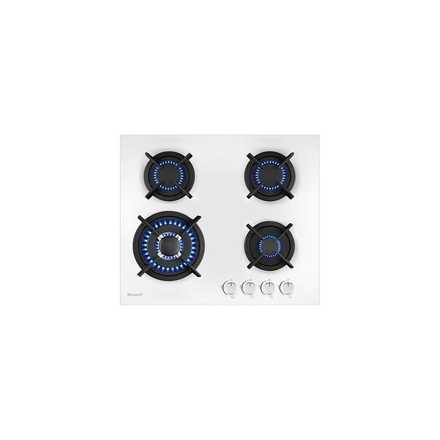 Газовая варочная панель WEISSGAUFF HG 640 WGh, 4 конфорки, закаленное стекло, белый фото 1