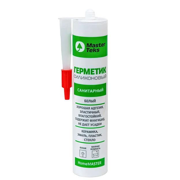 Герметик силиконовый санитарный MasterTeks (белый), 260 мл фото 1