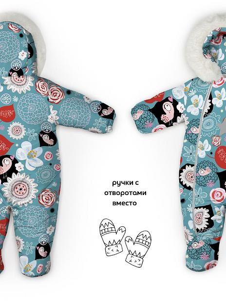 Комбинезон №193 Птички в цветах, арт 264ш/2 (74 см) фото 5