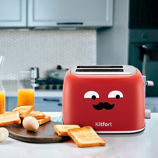 Тостер Kitfort КТ-6218-1 870Вт красный фото 2