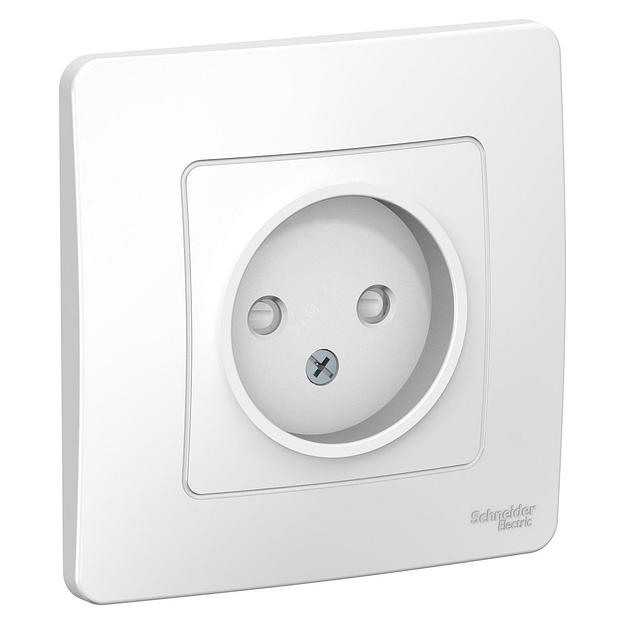 Systeme electric BLNRS000111 BLANCA С/У РОЗЕТКА без заземления со шторками, 16А, 250В, БЕЛЫЙ фото 1