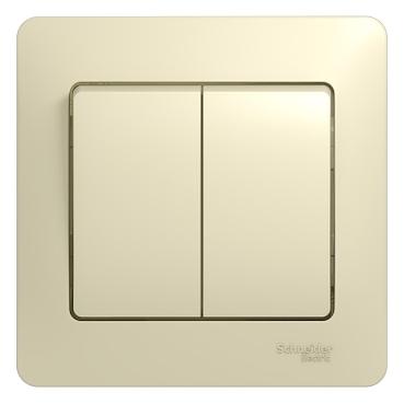 Systeme electric GSL000252 GLOSSA 2-клавишный ВЫКЛЮЧАТЕЛЬ, сх.5, 10АХ, в сборе, БЕЖЕВЫЙ фото 3