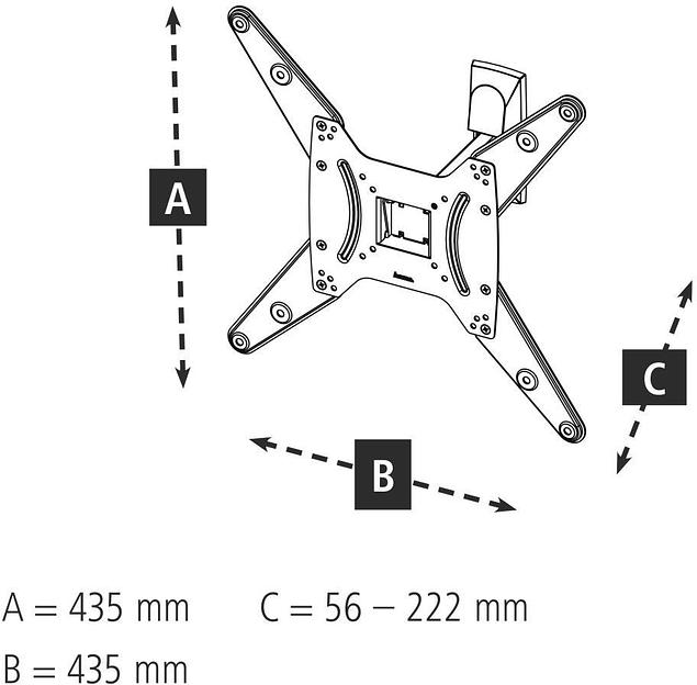Кронштейн для телевизора Hama 00220823 черный 32"-65" макс.20кг настенный поворот и наклон фото 7