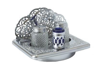 Набор для специй 2 пр.+ салфетница, стаканчик для зубочисток /1/36/ фото 1