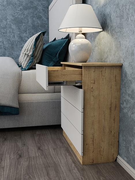 Комод Wood&Stone «Малави» дуб бунратти, белый 77.8×32.2×79.4 см фото 4