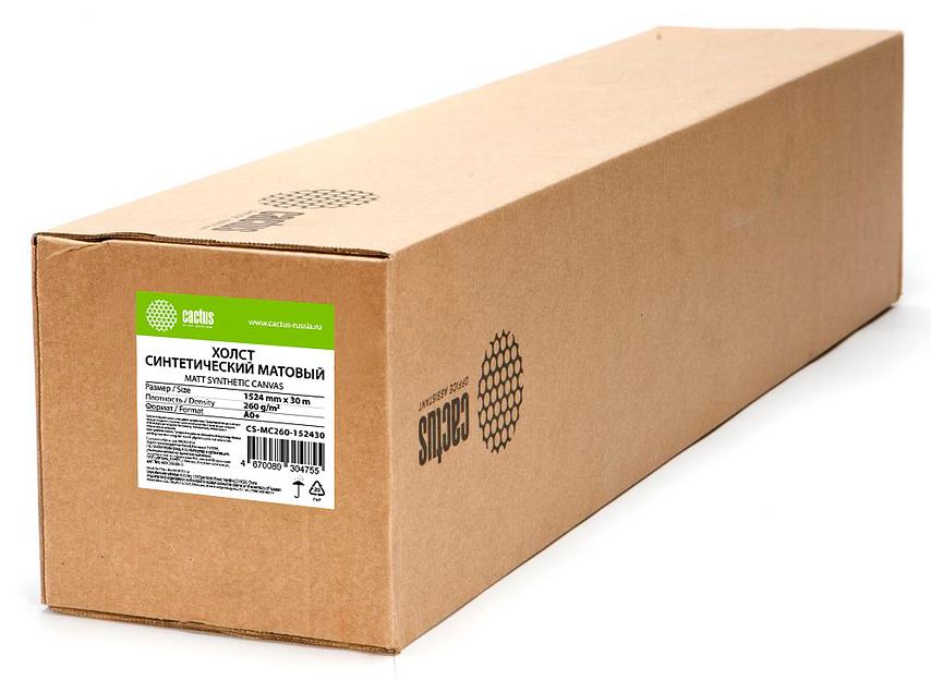 Холст Cactus CS-MC260-152430 A0+ 1524мм-30м/260г/м2/белый матовое синтетика для струйной печати втулка:50.8мм (2") фото 1