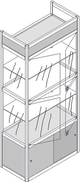 Витрина пристенная В-1/4 фото 1