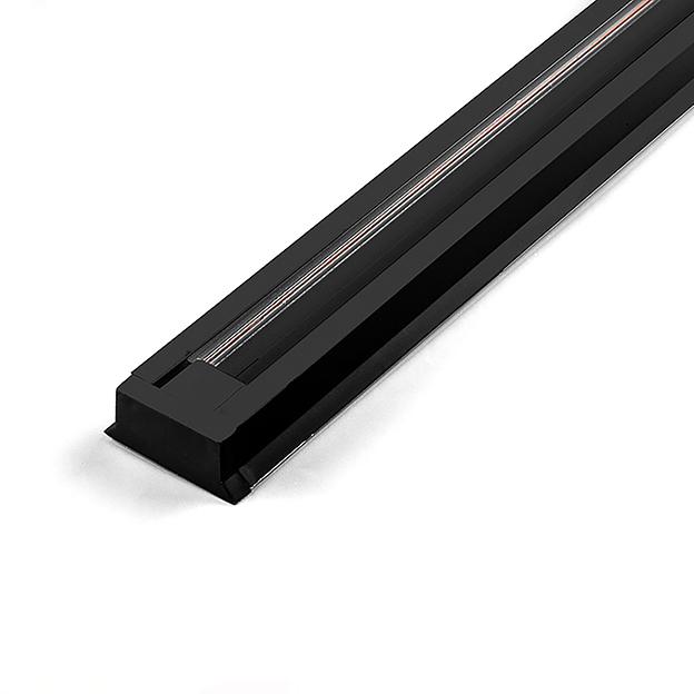 Шинопровод для трековых светильников 1м черный (в наборе токовод заглушка крепление) фото 1