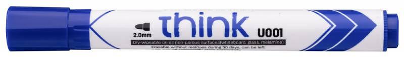 Маркер для досок Deli EU00130 Think круглый пиш. наконечник 2мм синий фото 1